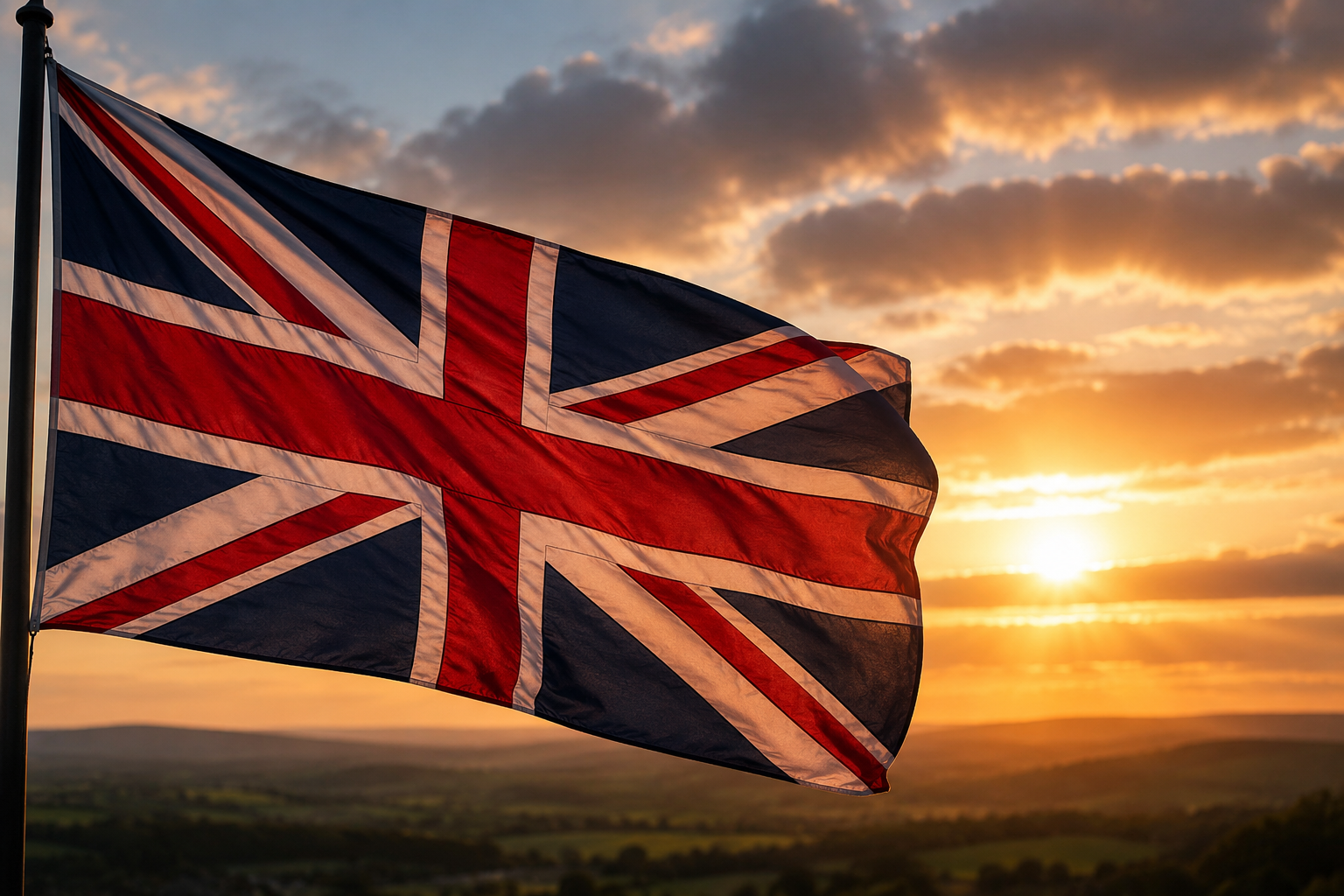 Union Flag at Sunrise